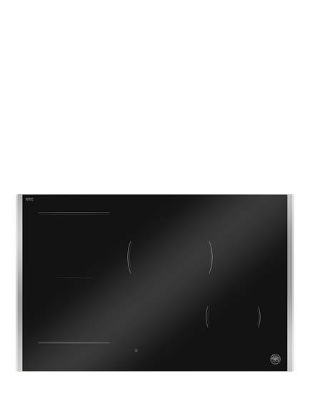 Bertazzoni P784I1M30XP 78cm Induction Hob, Black and Stainless, Black And Stainless