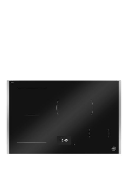 Bertazzoni P784I1M37XT 78cm Induction Hob, Black and Stainless, Black And Stainless