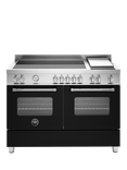 Bertazzoni Master Series Deluxe MAS125I2ENET 120cm Electric Range Cooker with Induction Hob, Matt Black