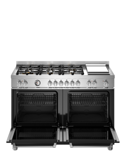 Bertazzoni Master Series Deluxe MAS126G2ENET 120cm Dual Fuel Range Cooker with Gas Hob, Matt Black - view 2, Matt Black