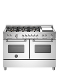 Bertazzoni Master Series Deluxe MAS126G2EXT 120cm Dual Fuel Range Cooker with Gas Hob, Stainless Steel