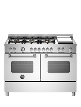 Bertazzoni Master Series Deluxe MAS126G2EXT 120cm Dual Fuel Range Cooker with Gas Hob, Stainless Steel
