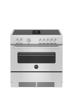 Bertazzoni Master Series MASCH94I1EXT 90cm Air-Tec Electric Range Cooker with Induction Hob, Stainless Steel, Stainless Steel