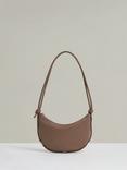 Reiss Harriet Leather Shoulder Bag, Neutral