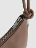 Reiss Harriet Leather Shoulder Bag, Neutral