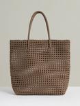 Reiss Nancy Textured Woven Tote Bag, Taupe