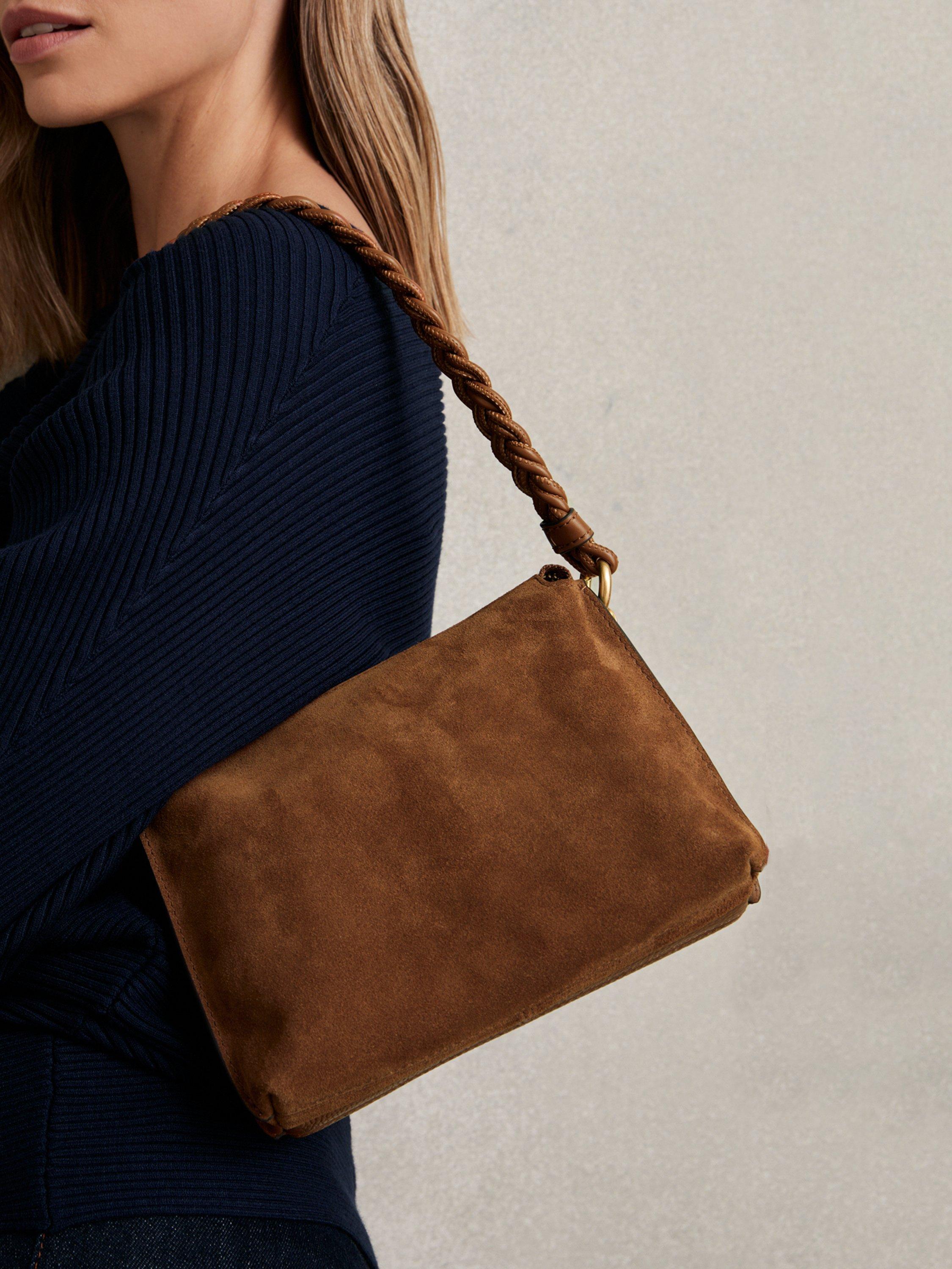 Product image 2 of 5, which shows Reiss Paige Gold Hardware Crossbody Bag, Tan