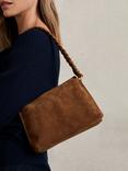 Reiss Paige Gold Hardware Crossbody Bag, Tan