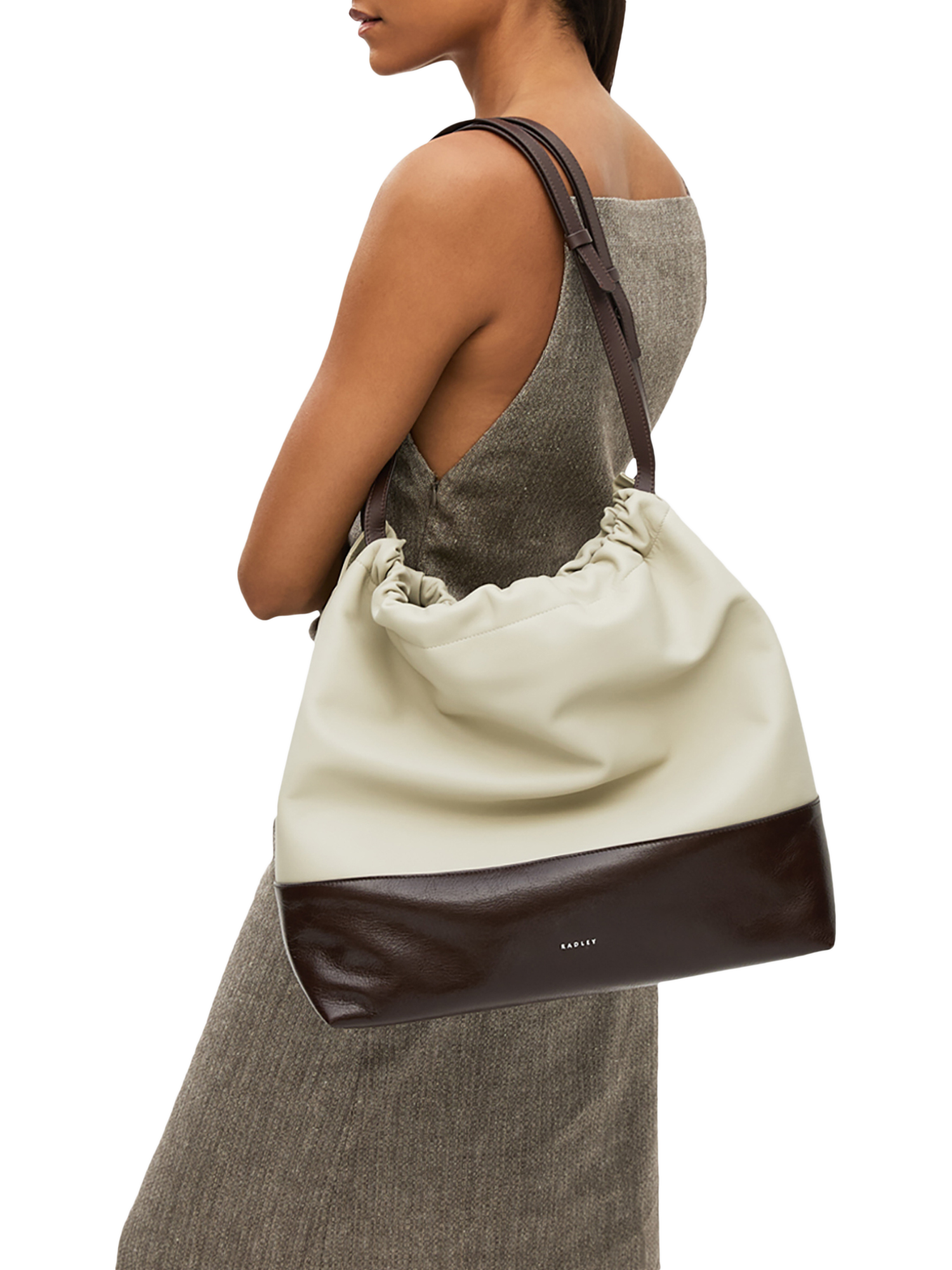 Product image 6 of 8, which shows Radley The Portobello Drawstring Shoulder Bag, White