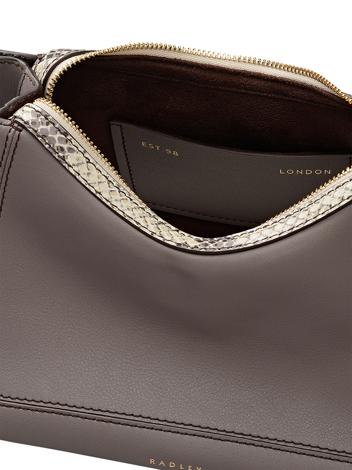 Product image 3 of 8, which shows Radley Hope Gardens Leather Shoulder Bag, Coffee