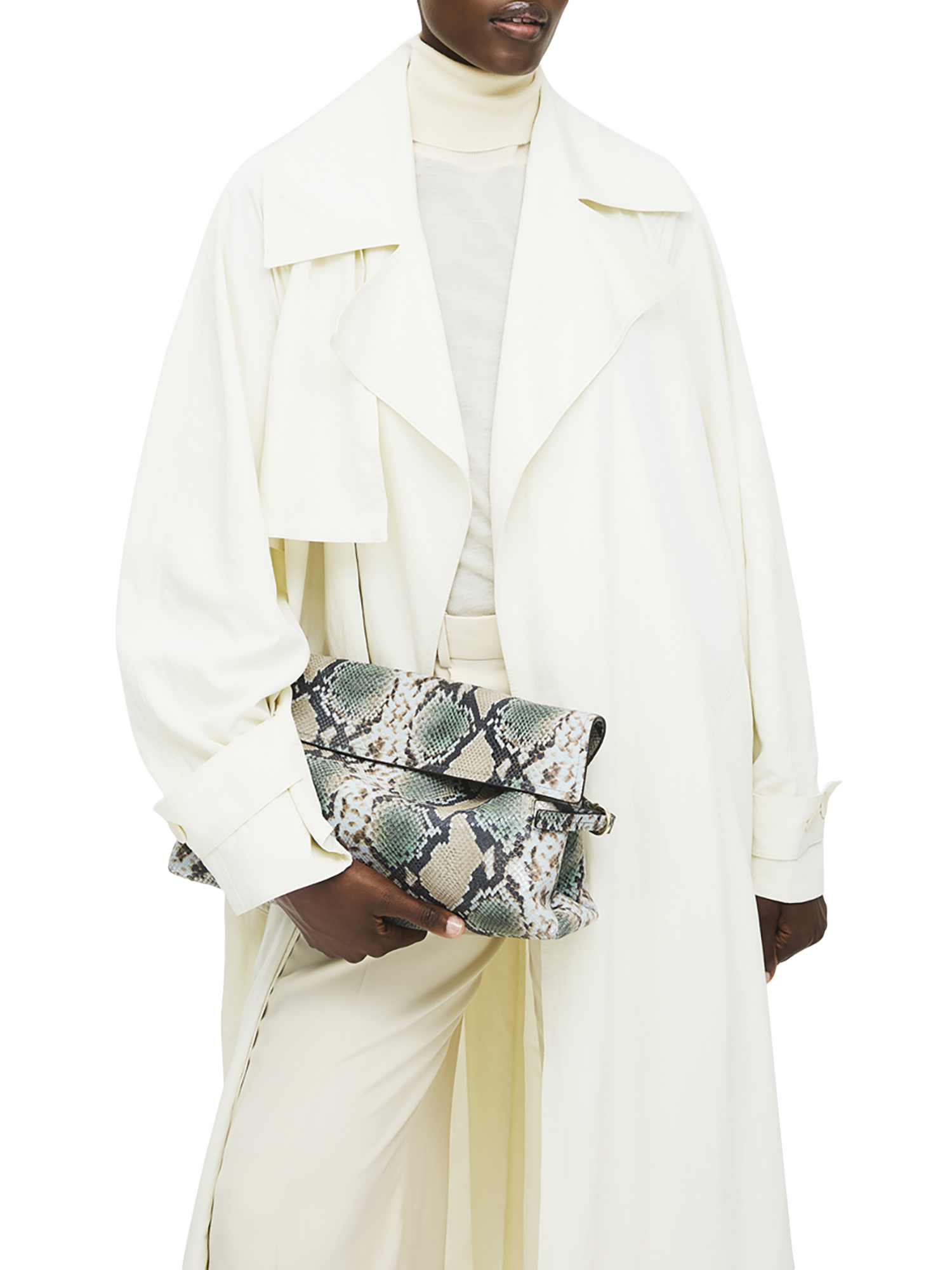 Product image 5 of 5, which shows Radley Fleet Street Leather Clutch Bag, Pine Needle