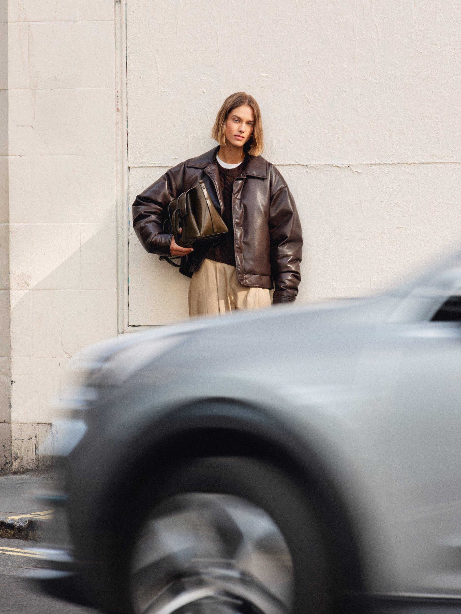 Product image 6 of 8, which shows Radley The Chancery Leather Shoulder Bag, Pine Needle