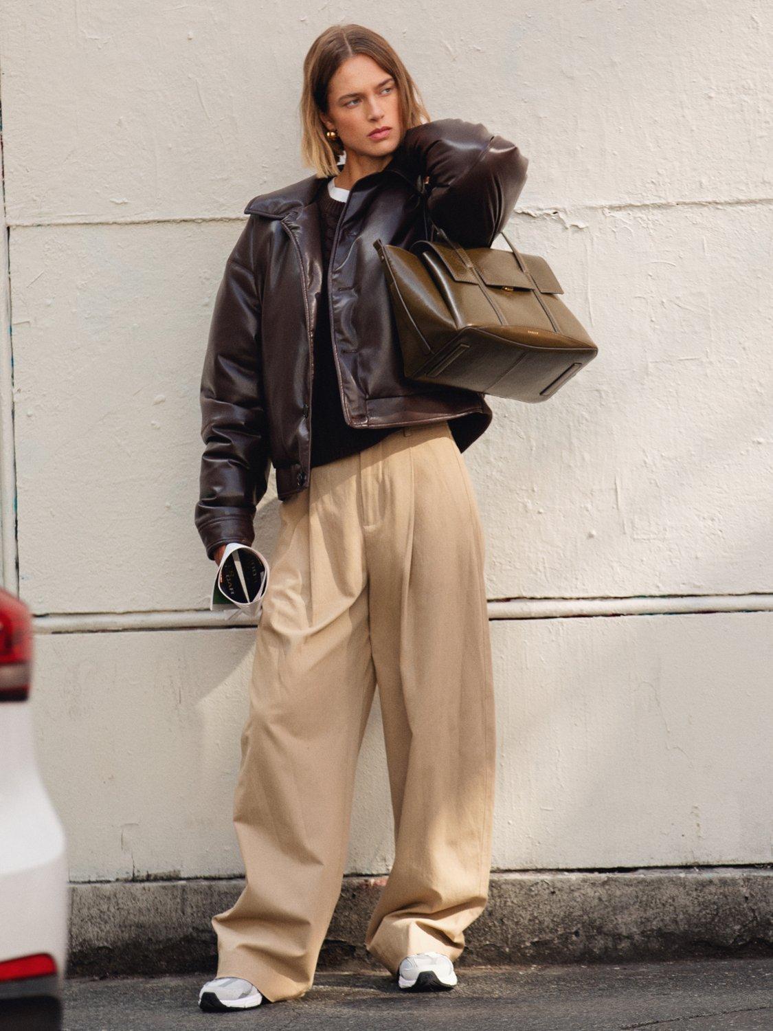 Product image 8 of 8, which shows Radley The Chancery Leather Shoulder Bag, Pine Needle