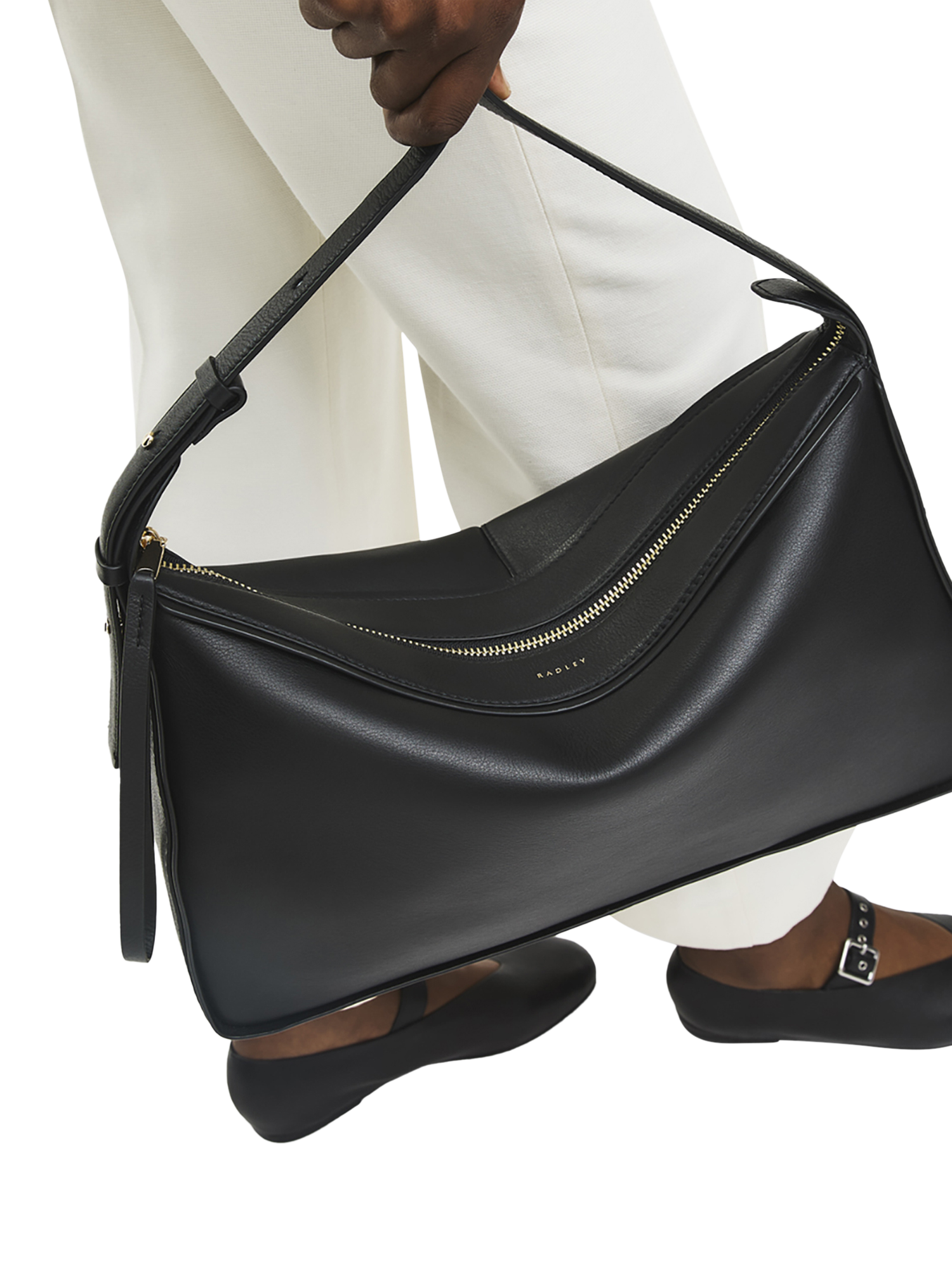 Product image 6 of 6, which shows Radley Westwell Lane Leather Shoulder Bag, Black