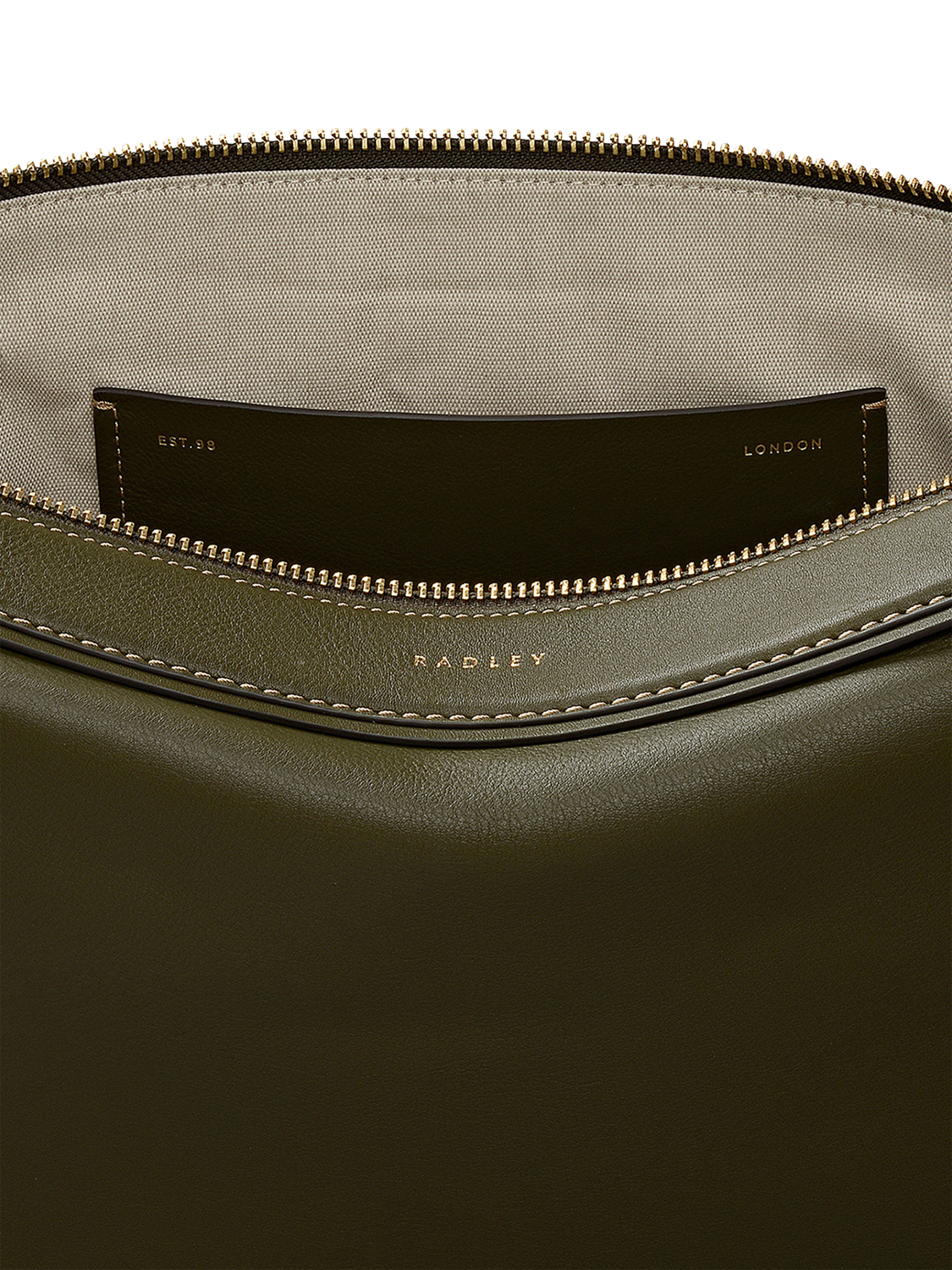 Product image 3 of 8, which shows Radley Westwell Lane Leather Shoulder Bag, Pine Needle