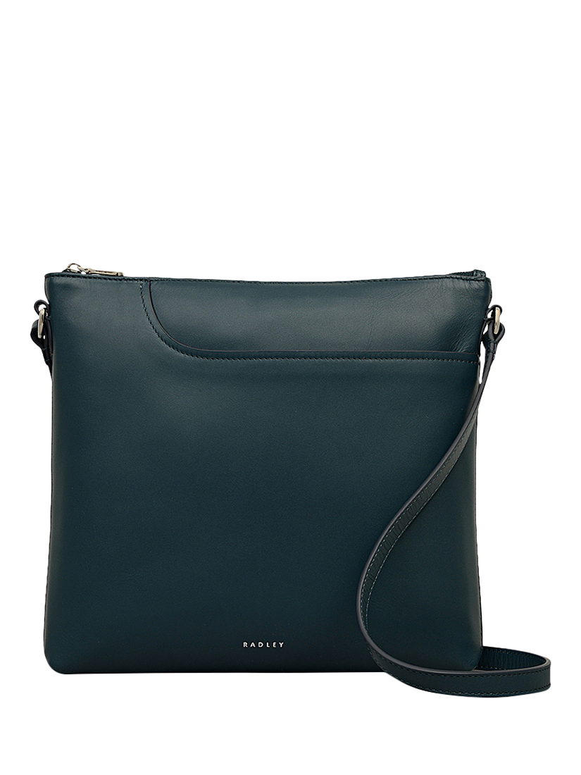 Product image 1 of 6, which shows Radley Pockets Leather Large Crossbody Bag, Teal