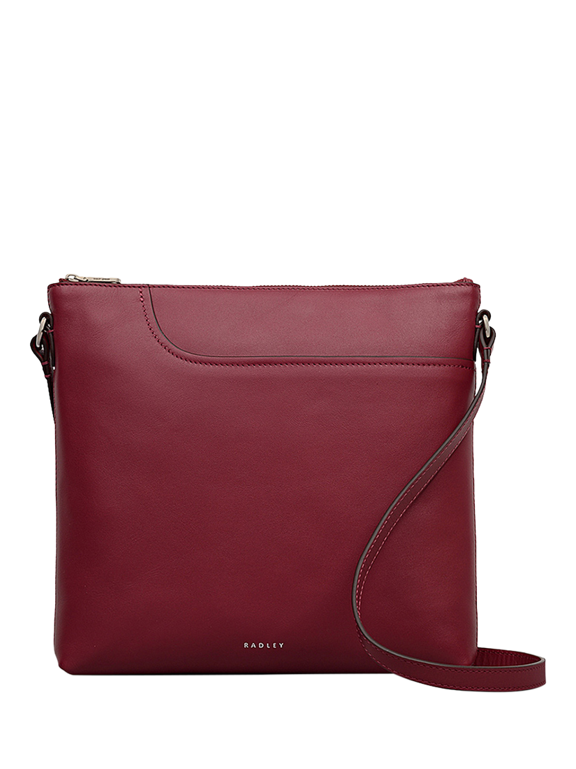 Product image 1 of 6, which shows Radley Pockets Leather Large Crossbody Bag, Carmine