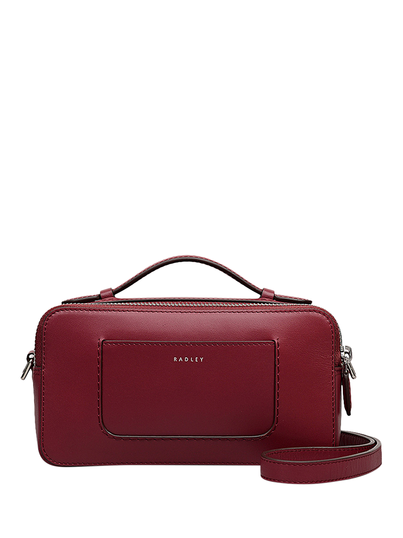 Product image 2 of 6, which shows Radley Calvert Road Leather Mini Camera Bag, Carmine