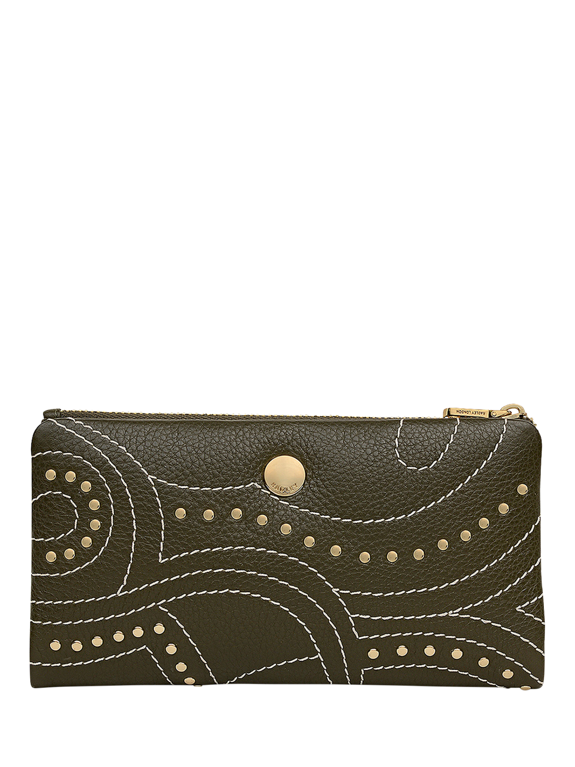 Product image 1 of 4, which shows Radley Mallow Street Leather Bifold Purse, Pine Needle