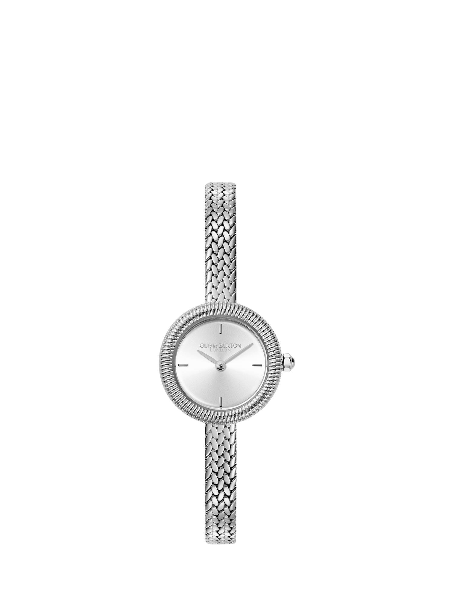 Product image 1 of 7, which shows Olivia Burton 24000278 Women's Mesh Strap Watch, Silver