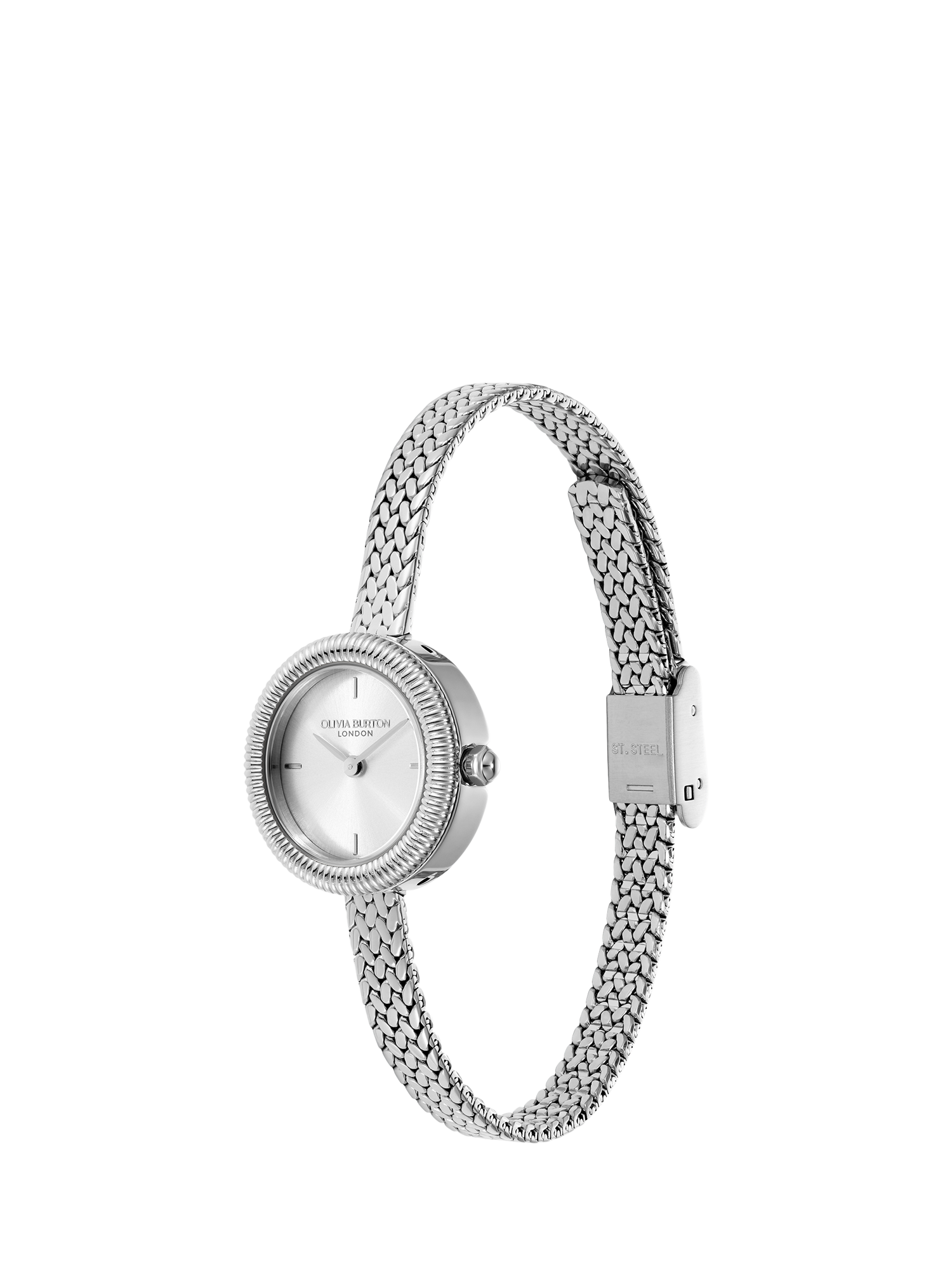 Product image 2 of 7, which shows Olivia Burton 24000278 Women's Mesh Strap Watch, Silver