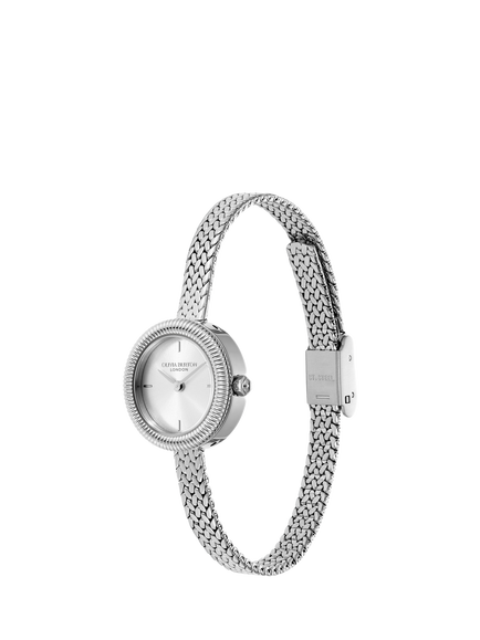 Olivia Burton 24000278 Women's Mesh Strap Watch - view 2, Silver