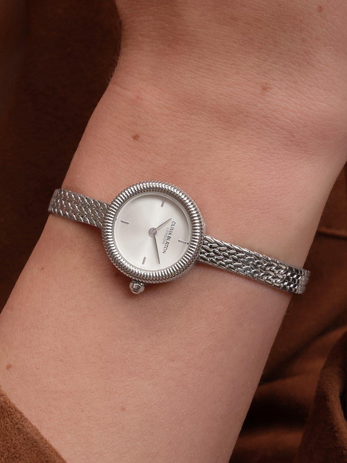 Product image 3 of 7, which shows Olivia Burton 24000278 Women's Mesh Strap Watch, Silver