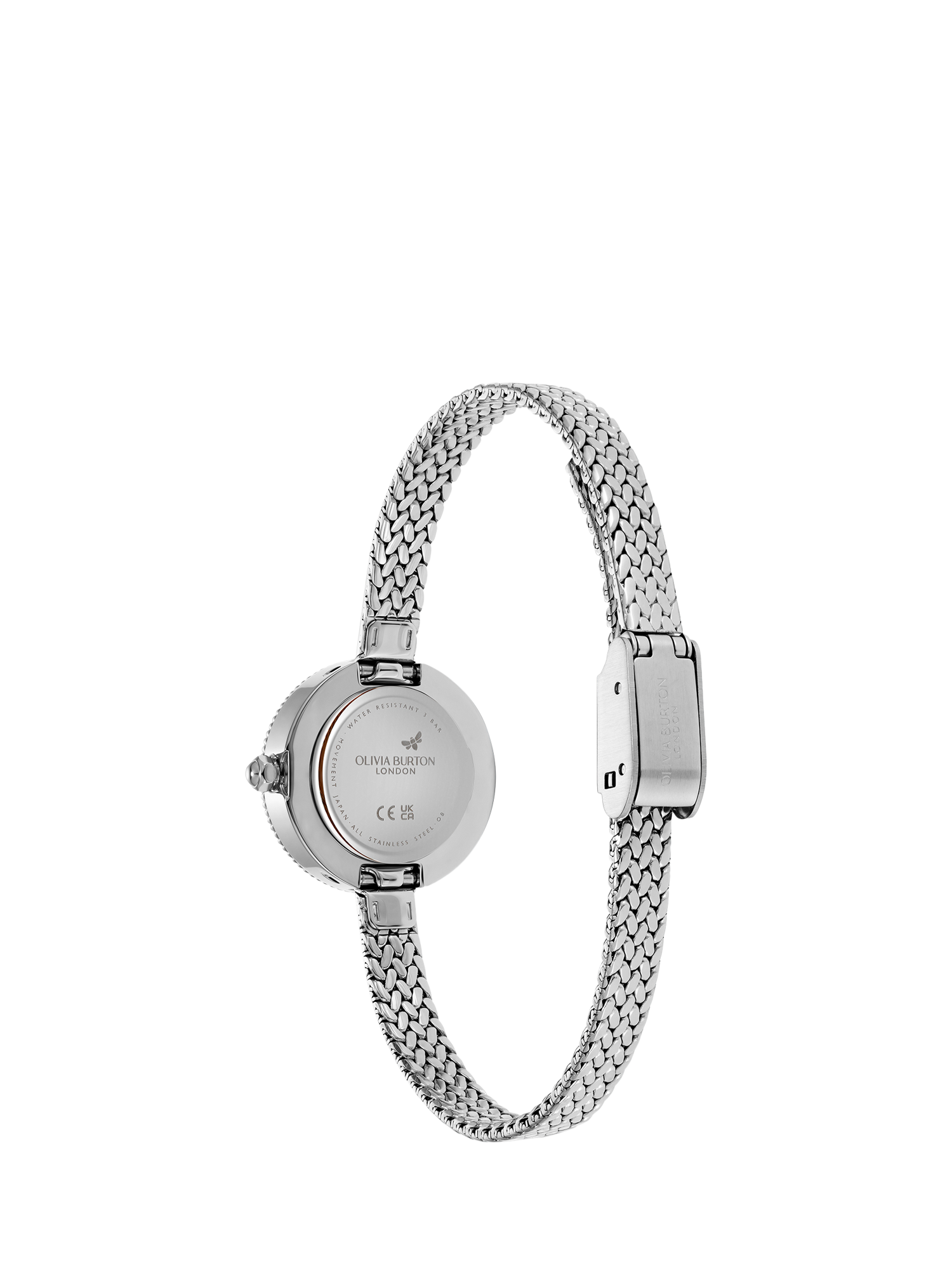 Product image 5 of 7, which shows Olivia Burton 24000278 Women's Mesh Strap Watch, Silver