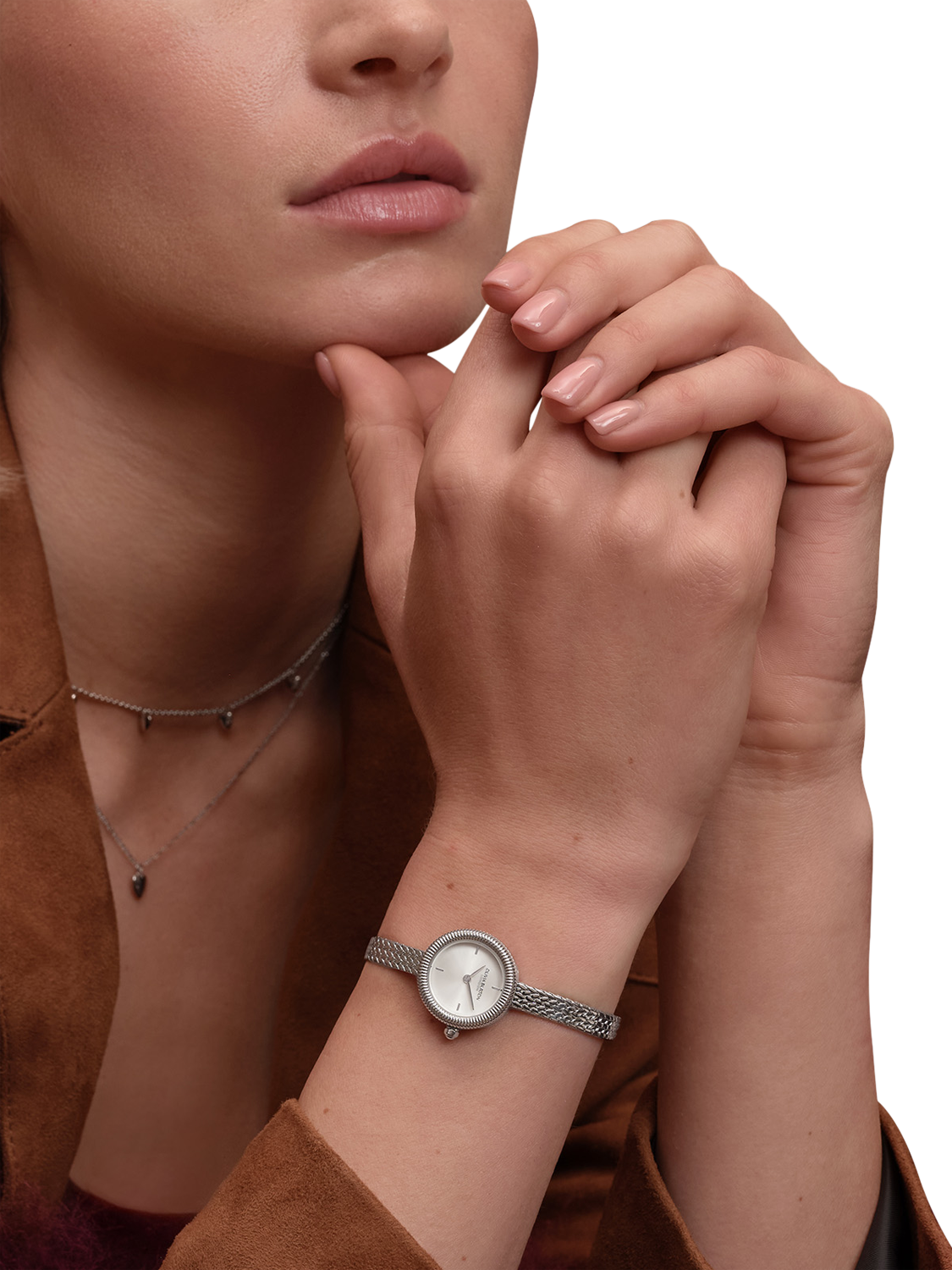 Product image 6 of 7, which shows Olivia Burton 24000278 Women's Mesh Strap Watch, Silver