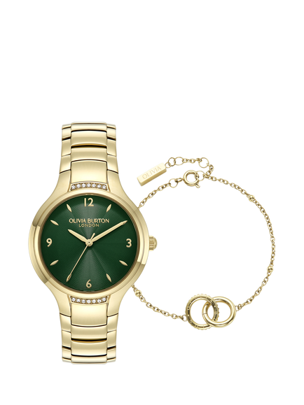 Olivia Burton 24070022 Women's Watch and Bracelet Gift Set, Gold, Gold