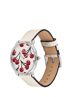 Coach 14504518 Women's Cherry Dial Leather Strap Watch, Cream - view 2, Cream