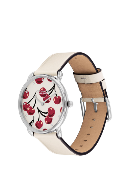 Coach 14504518 Women's Cherry Dial Leather Strap Watch, Cream - view 2, Cream