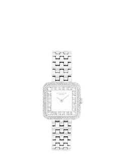 Coach 14504558 Pave Crystal Bracelet Strap Watch, Silver