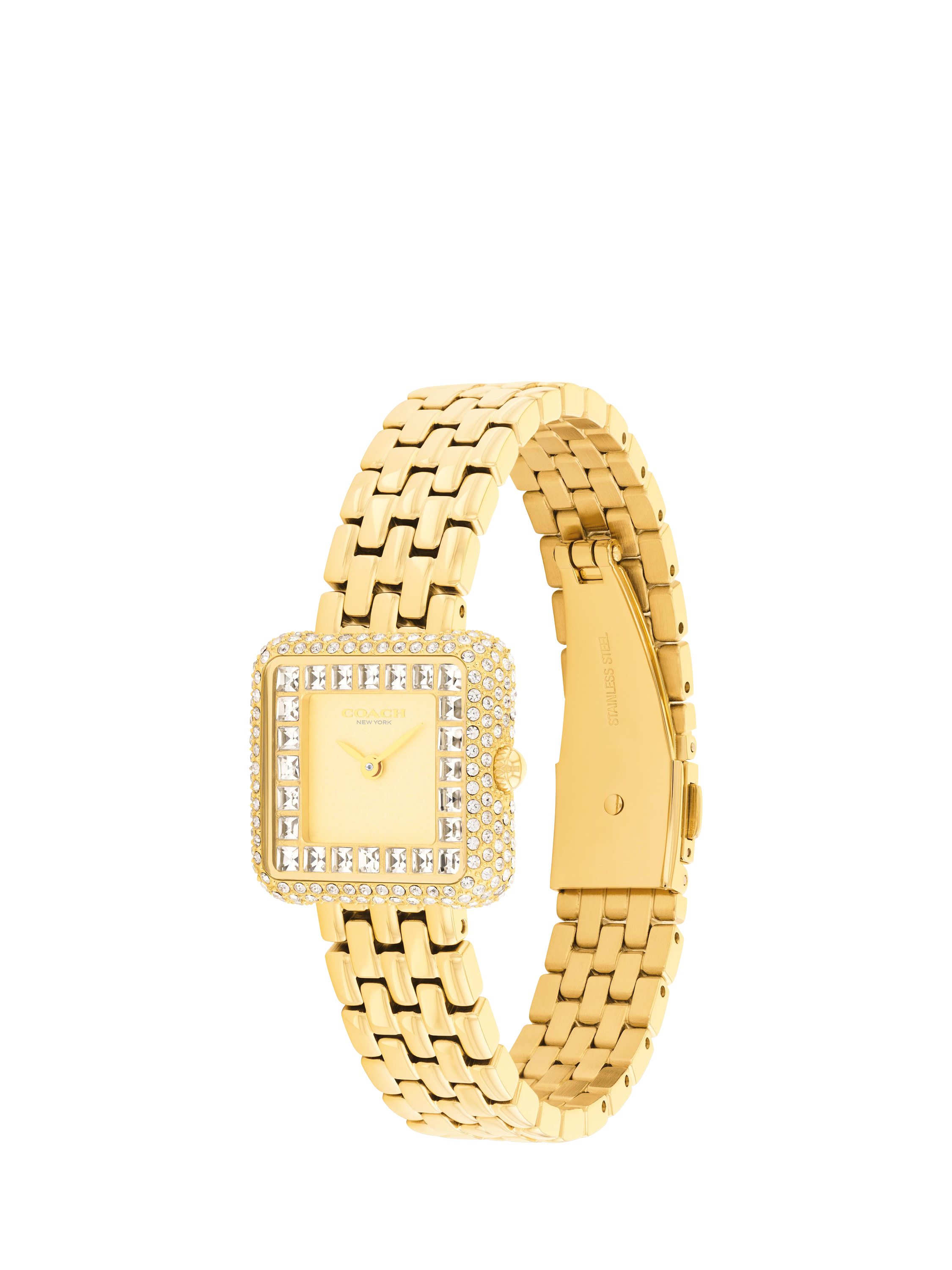 Product image 2 of 4, which shows Coach 14504559 Pave Crystal Bracelet Strap Watch, Gold