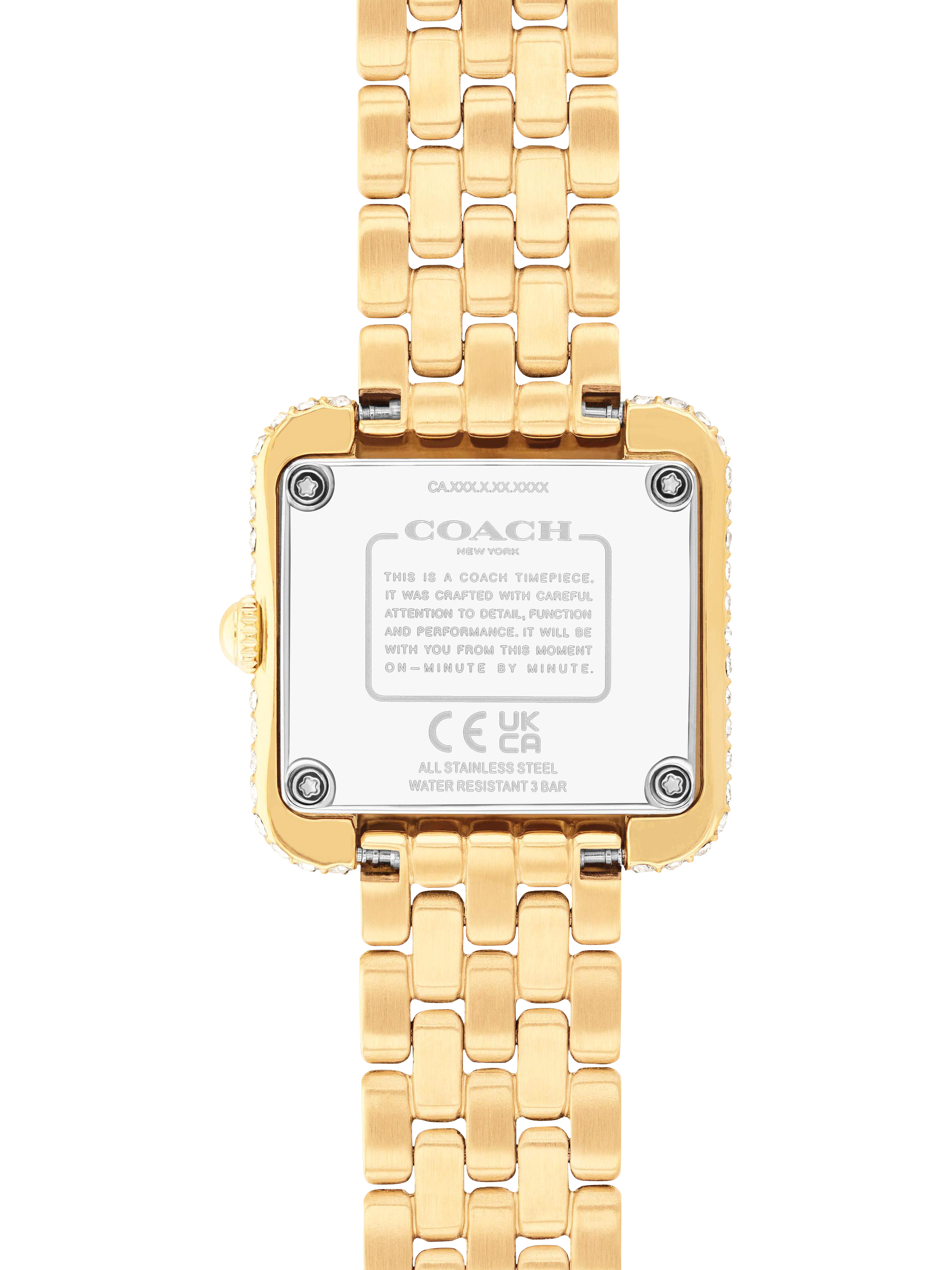 Product image 3 of 4, which shows Coach 14504559 Pave Crystal Bracelet Strap Watch, Gold