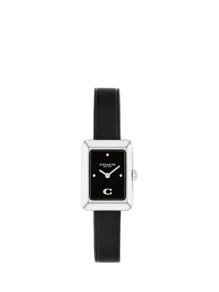 Coach 14504583 Ladies Mara Leather Strap Watch, Black, Black