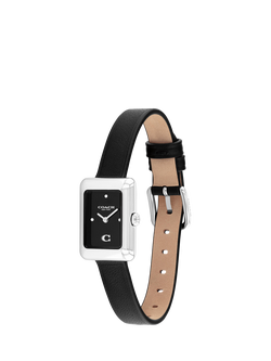 Coach 14504583 Ladies Mara Leather Strap Watch, Black - view 2, Black