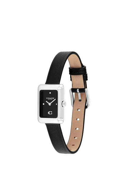 Coach 14504583 Ladies Mara Leather Strap Watch, Black - view 2, Black