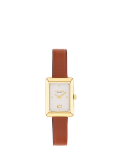 Coach 14504584 Ladies Mara Leather Strap Watch, Brown, Brown