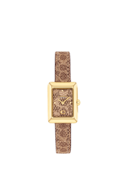 Coach 14504585 Ladies Snake Print Watch, Brown, Brown