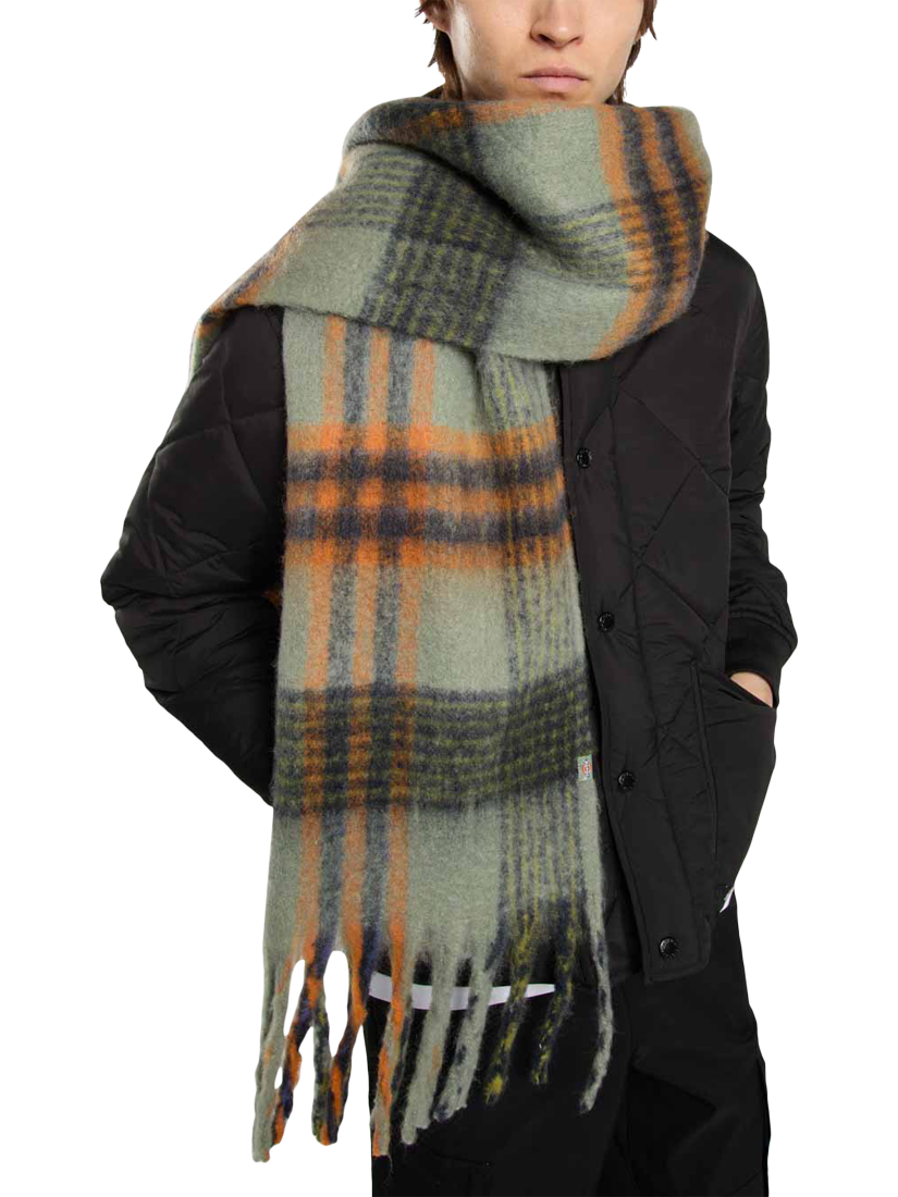 Dickies Oversized Check Scarf, Sea Spray