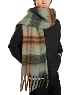Dickies Oversized Check Scarf, Sea Spray, Sea Spray
