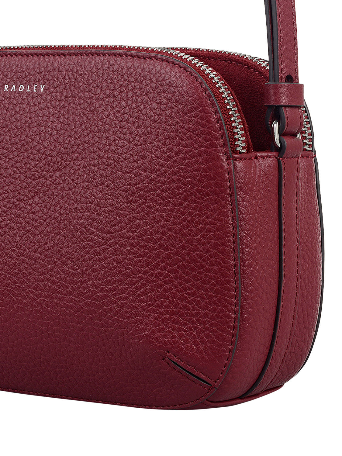 Product image 5 of 6, which shows Radley Dukes Place Leather Medium Zip Top Cross Body Bag, Red