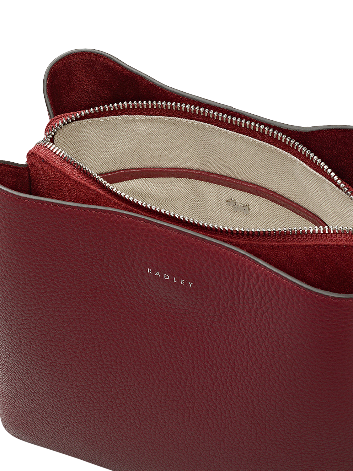 Product image 4 of 6, which shows Radley Dukes Place Leather Medium Compartment Crossbody Bag, Red