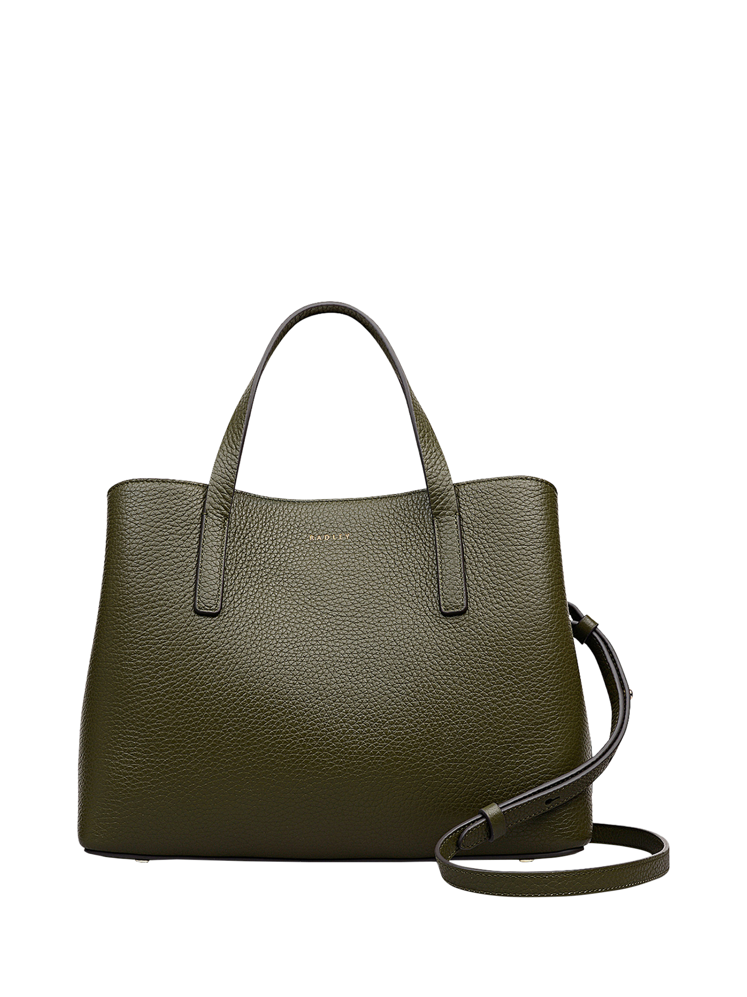 Product image 1 of 7, which shows Radley Dukes Place Leather Medium Grab Bag, Pine Needle