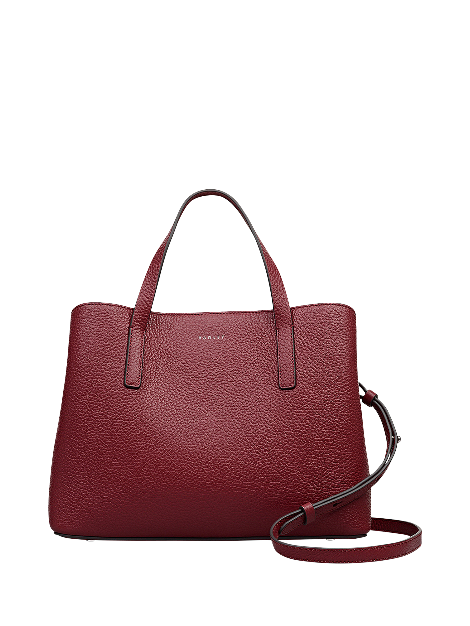 Product image 1 of 7, which shows Radley Dukes Place Leather Medium Grab Bag, Red