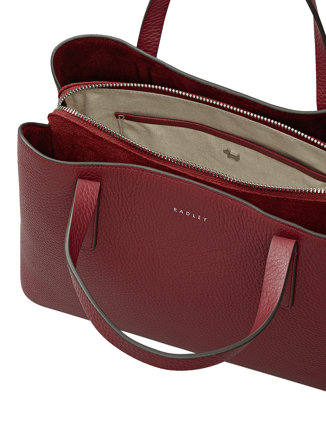 Product image 4 of 7, which shows Radley Dukes Place Leather Medium Grab Bag, Red