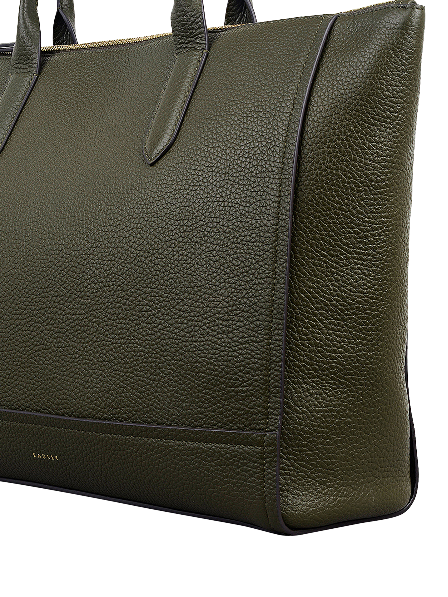 Product image 4 of 5, which shows Radley Oak Street Leather Tote Bag, Pine Needle