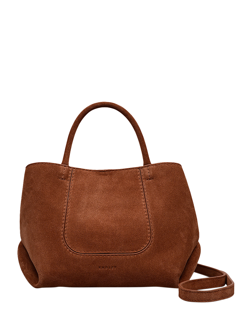 Product image 1 of 6, which shows Radley The Compton Suede Small Grab Bag, Russet