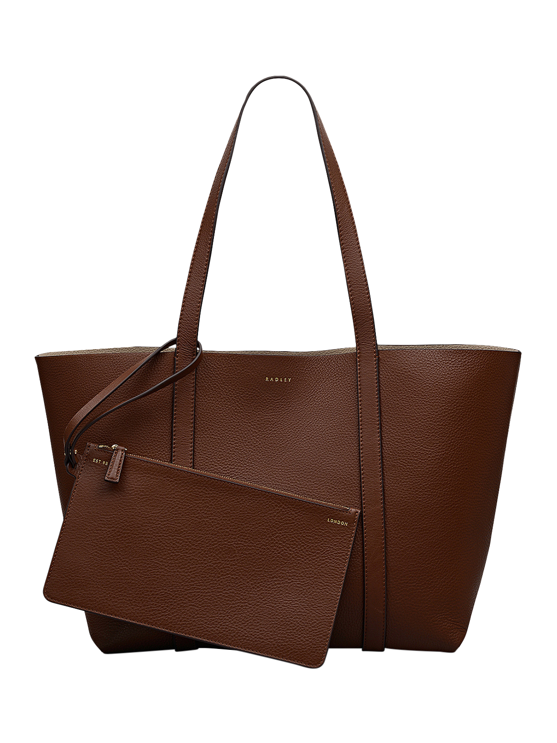 Radley Hanbury Row Leather Reversible Tote Bag, Chocolate